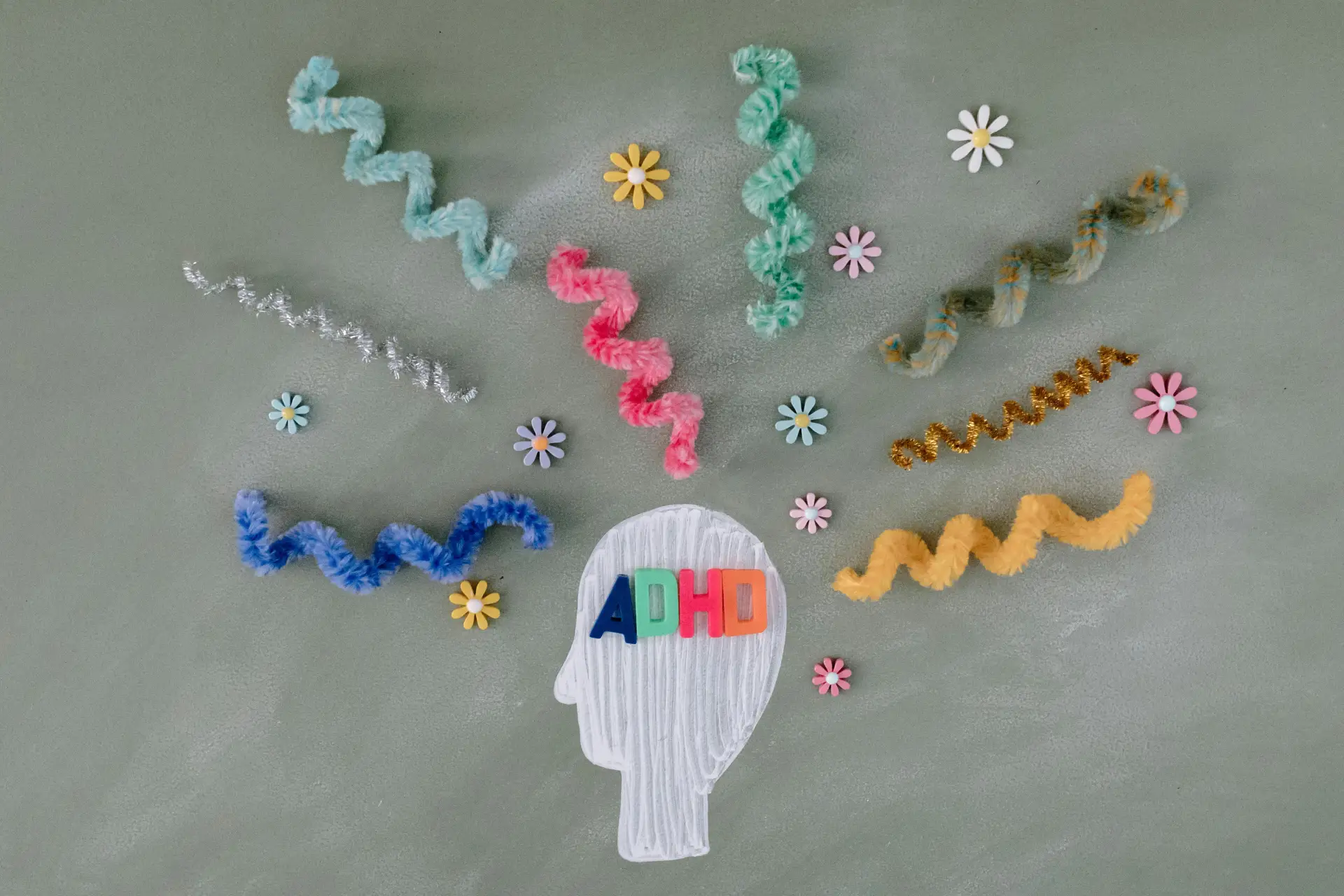 Illustration of a brain highlighting areas affected by ADHD