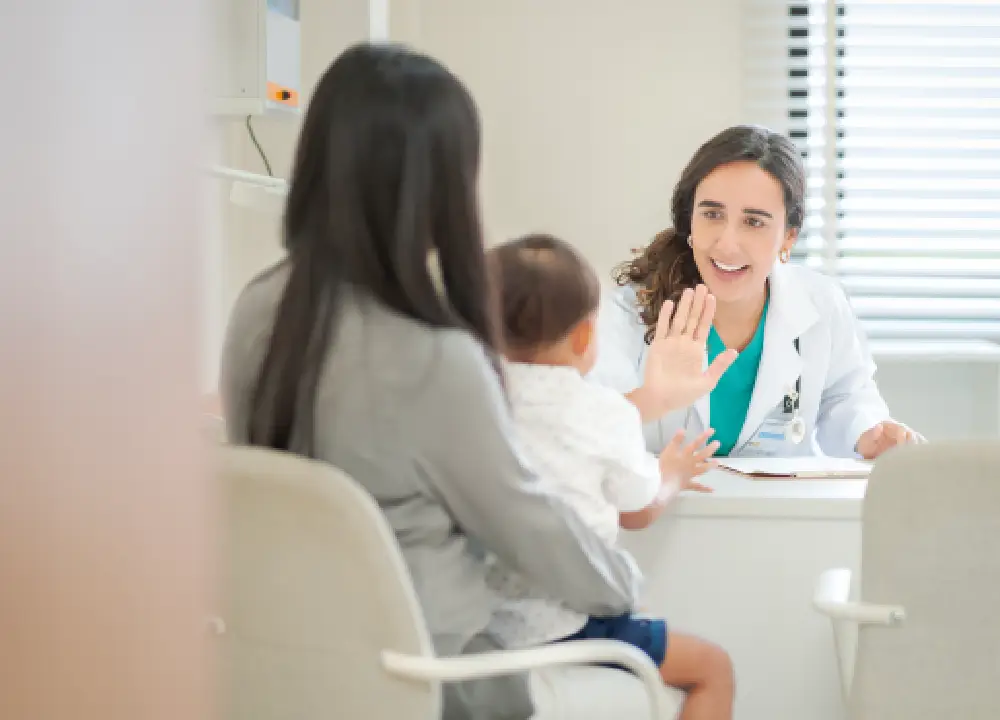 Child visiting a pediatrician in Katy, TX for seasonal allergies and routine pediatric care