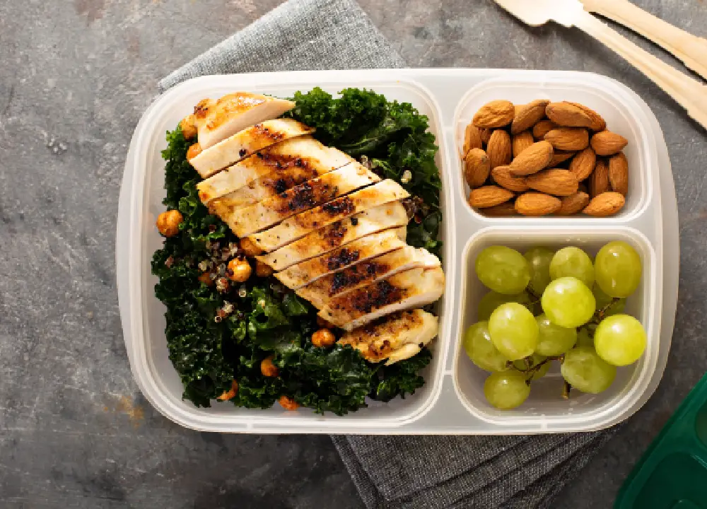 Healthy lunchbox ideas showing a balanced meal prepared for school or work.